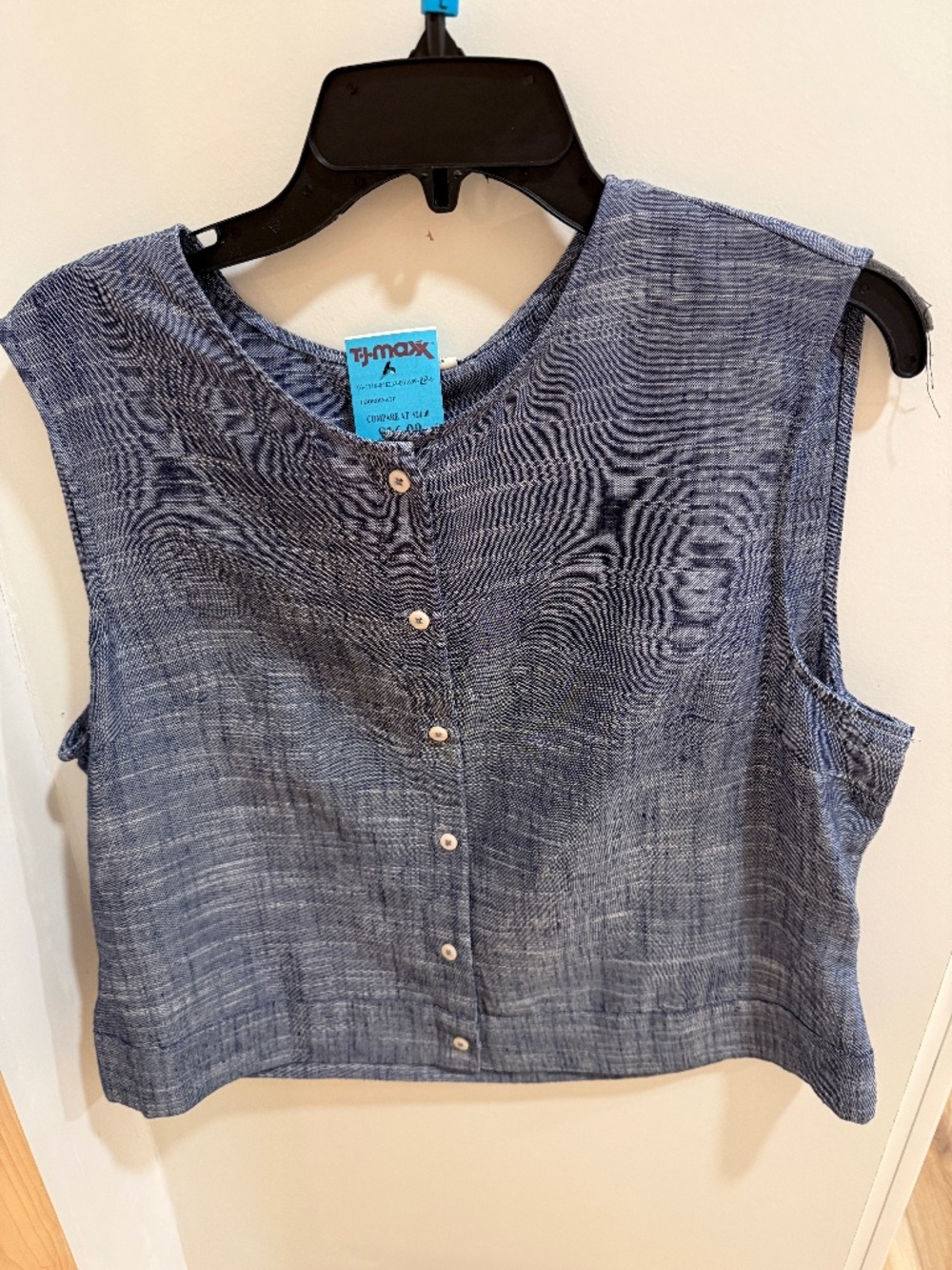 Joie womens size Large blue textured vest business casual NWT